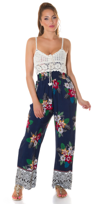 Trendy boho look Jumpsuit with pockets Navy